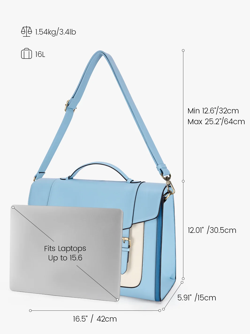 Julie Vintage Vegan Briefcase - Image 13