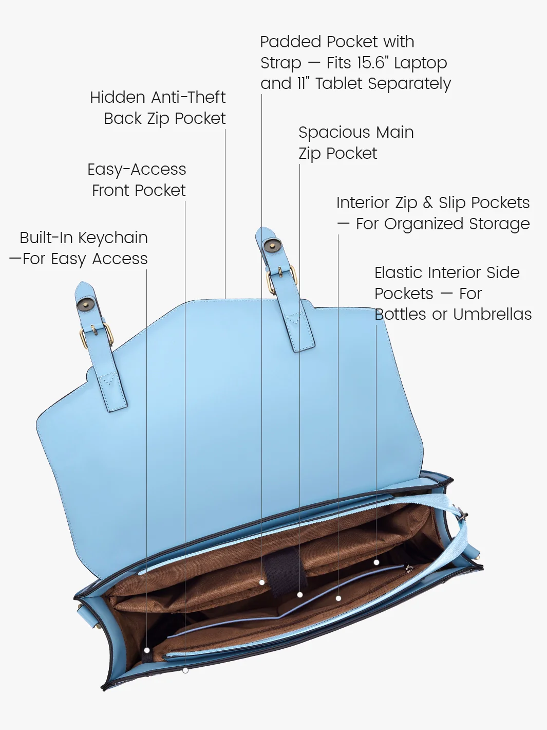 Julie Vintage Vegan Briefcase - Image 15