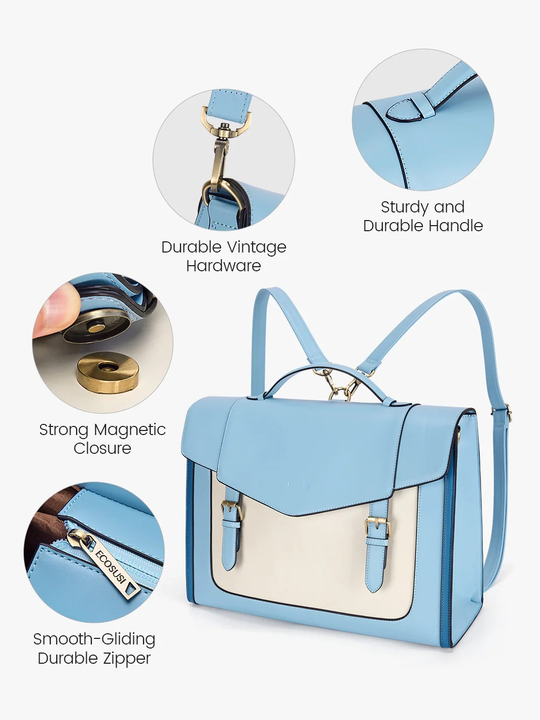 Julie Vintage Vegan Briefcase - Image 17