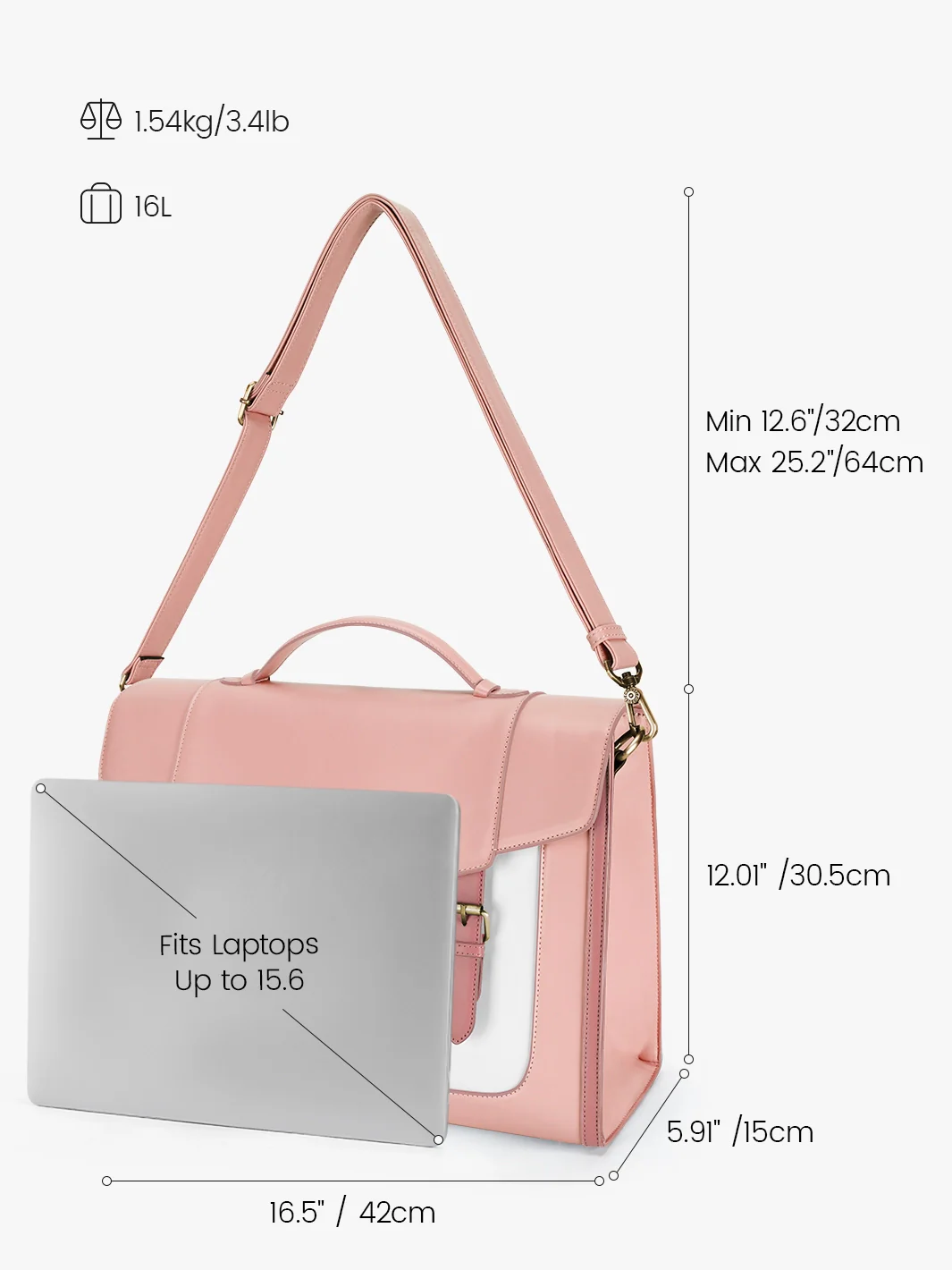 Julie Vintage Vegan Briefcase - Image 29