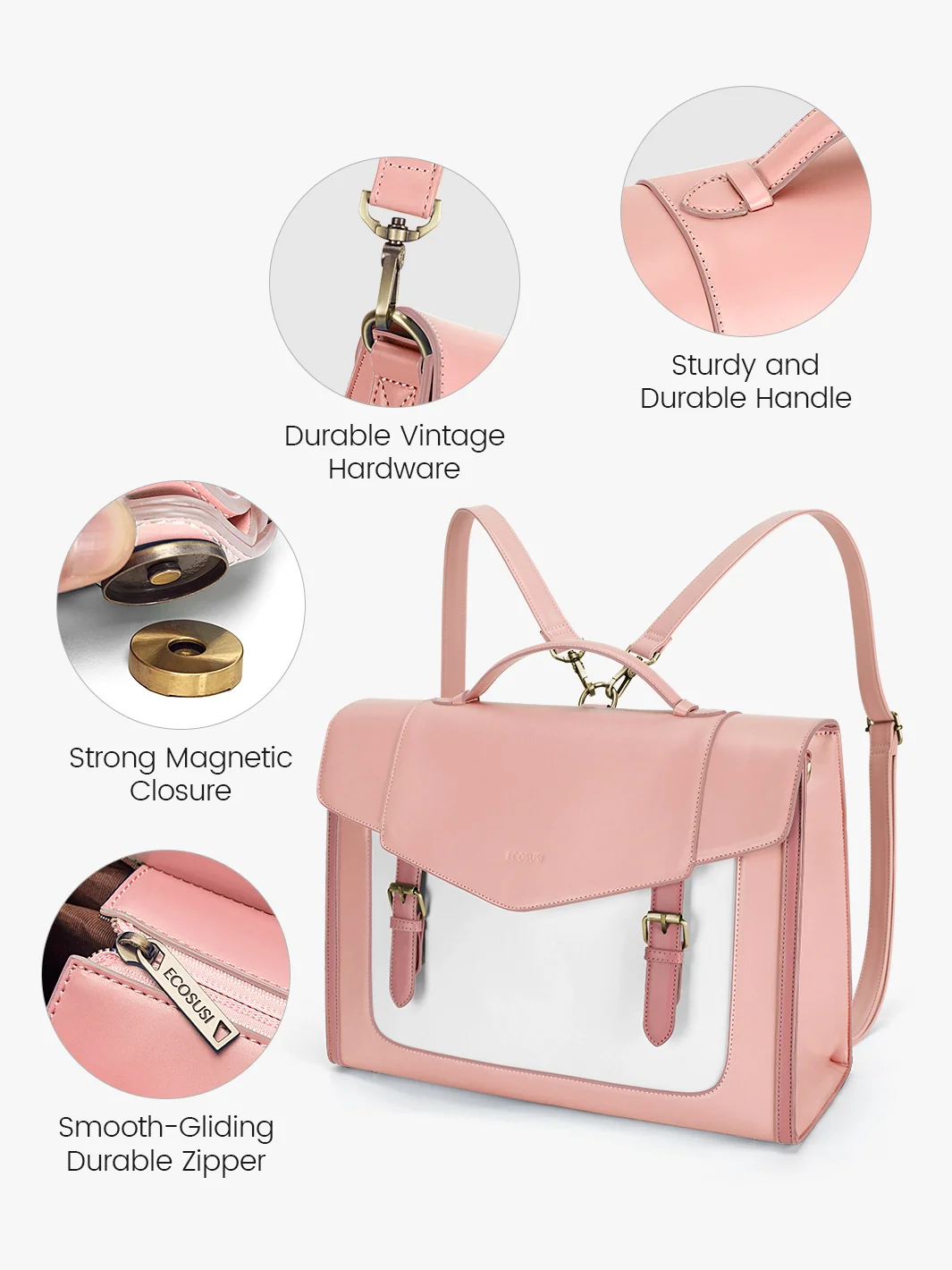 Julie Vintage Vegan Briefcase - Image 33