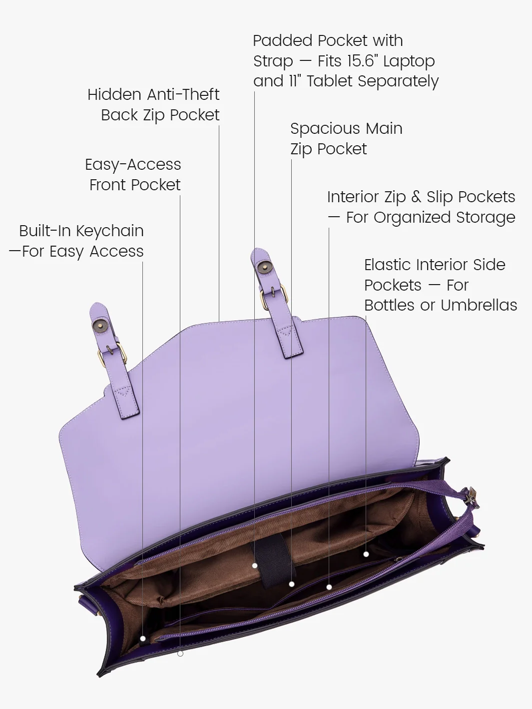 Julie Vintage Vegan Briefcase - Image 46