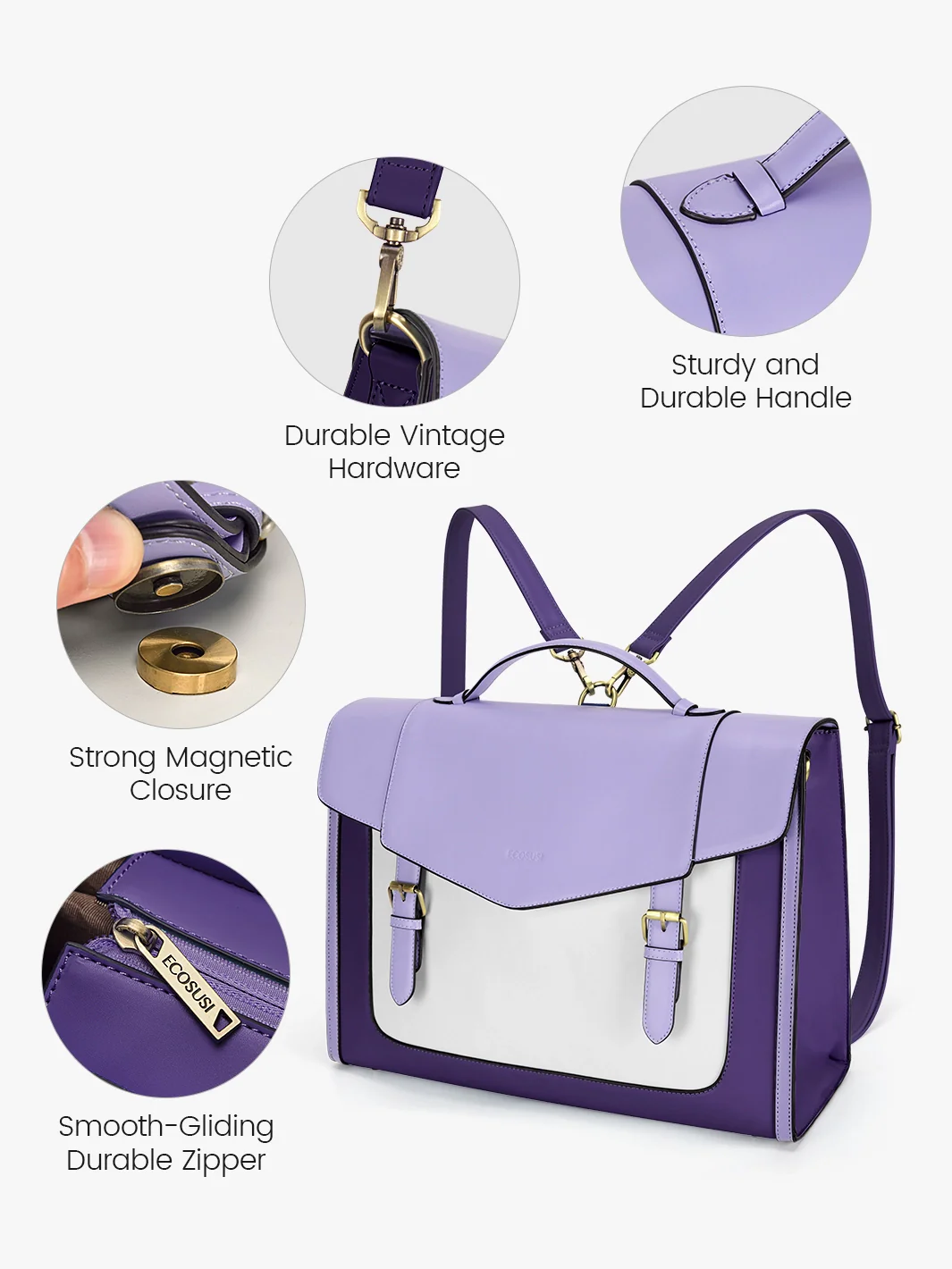 Julie Vintage Vegan Briefcase - Image 48