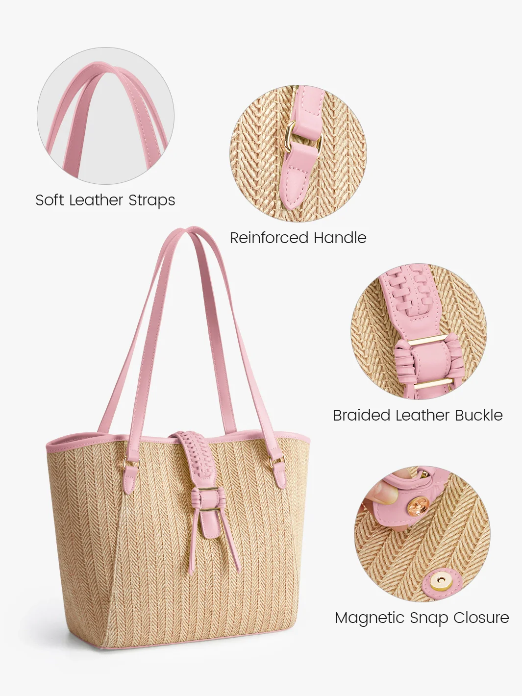 Marina Raffia Straw Tote Bag - Image 15