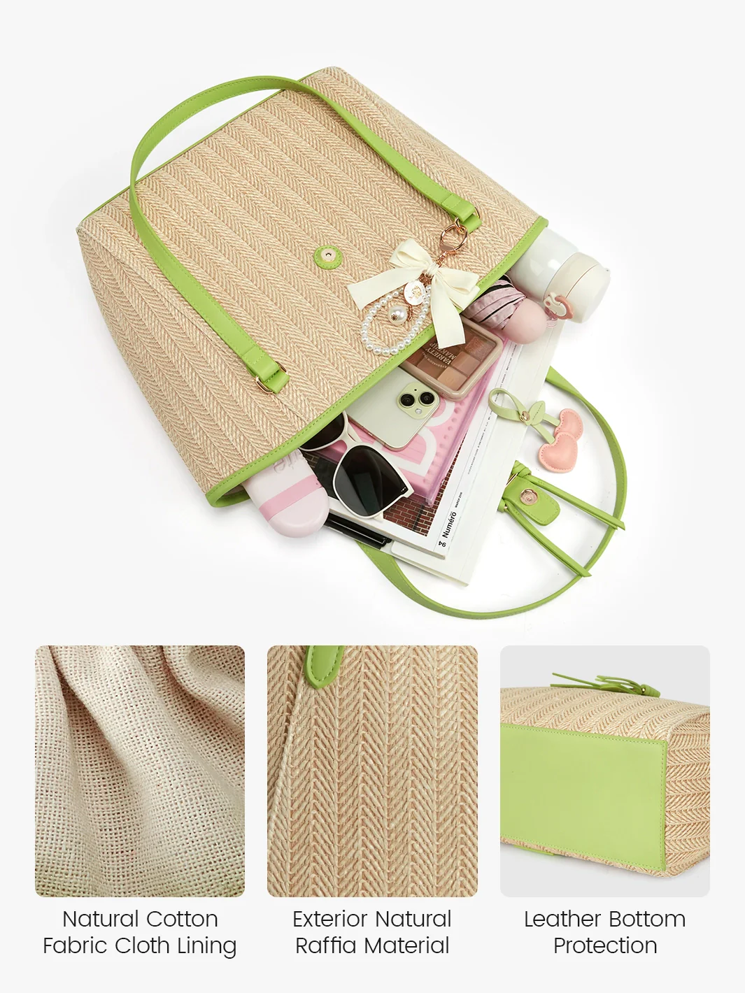 Marina Raffia Straw Tote Bag - Image 27