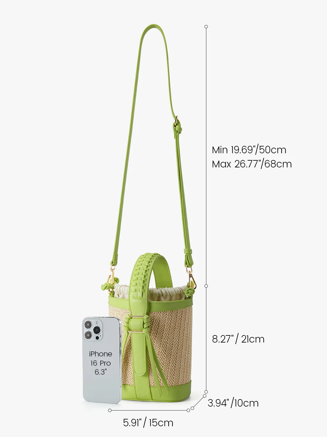 Marina Raffia Straw Bucket Bag - Image 14