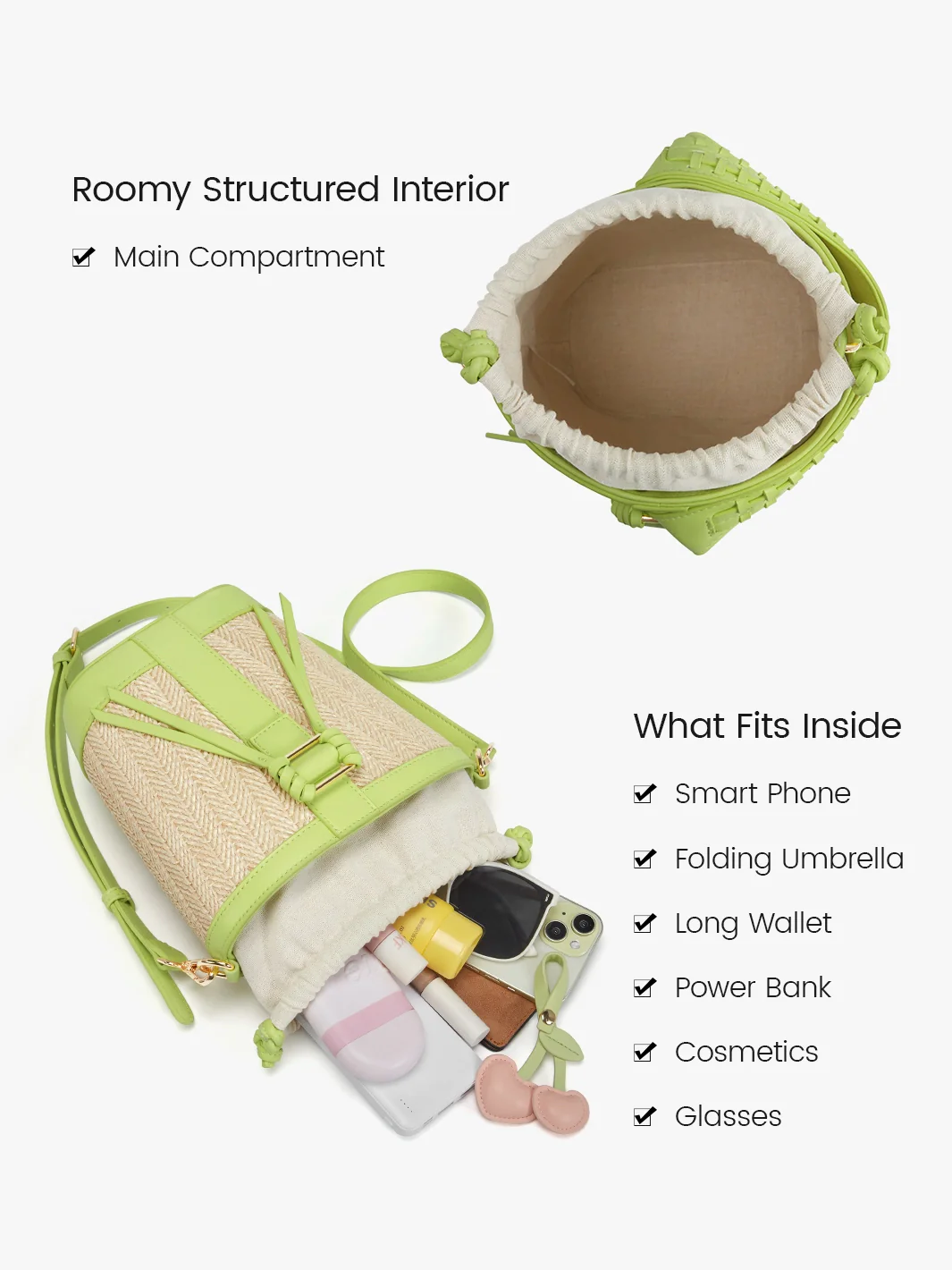 Marina Raffia Straw Bucket Bag - Image 16
