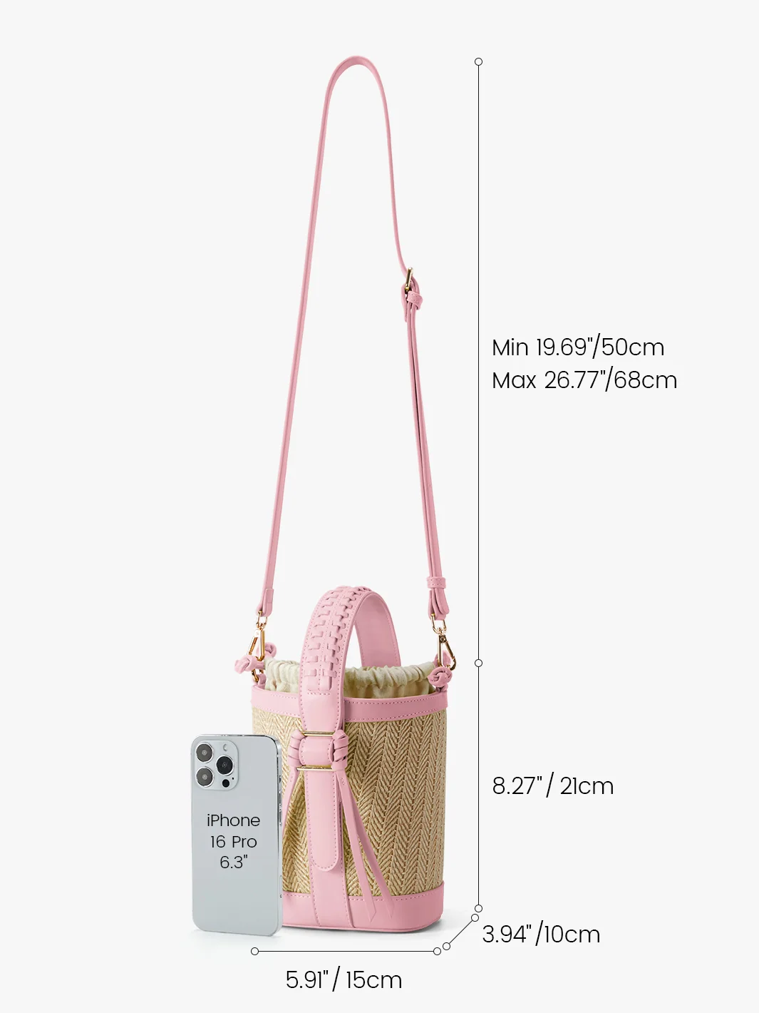 Marina Raffia Straw Bucket Bag - Image 25