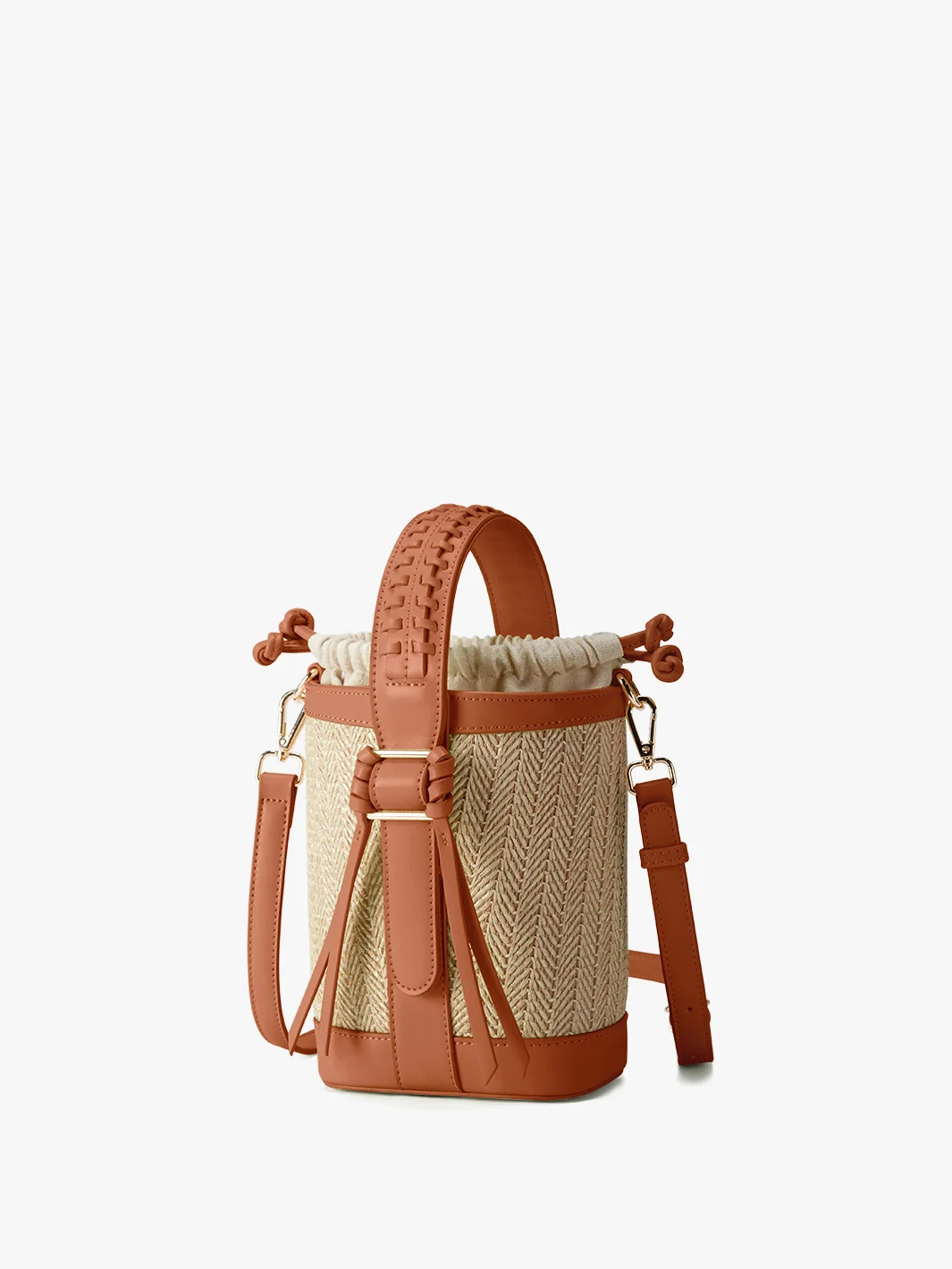 Marina Raffia Straw Bucket Bag - Image 7