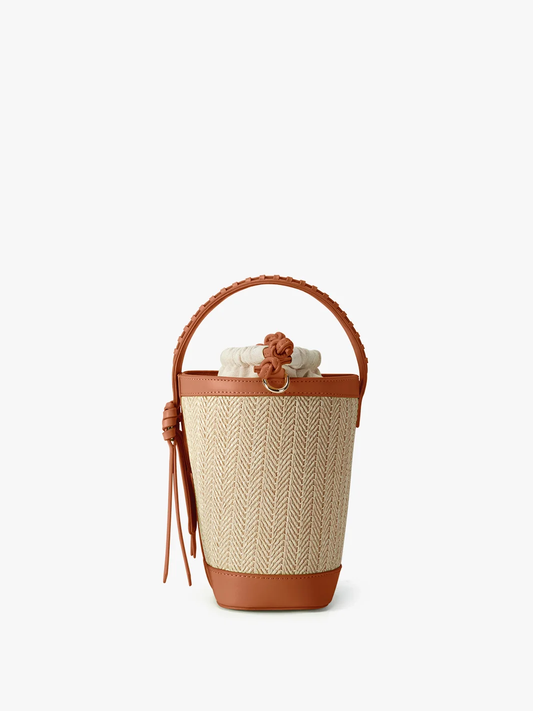 Marina Raffia Straw Bucket Bag - Image 8
