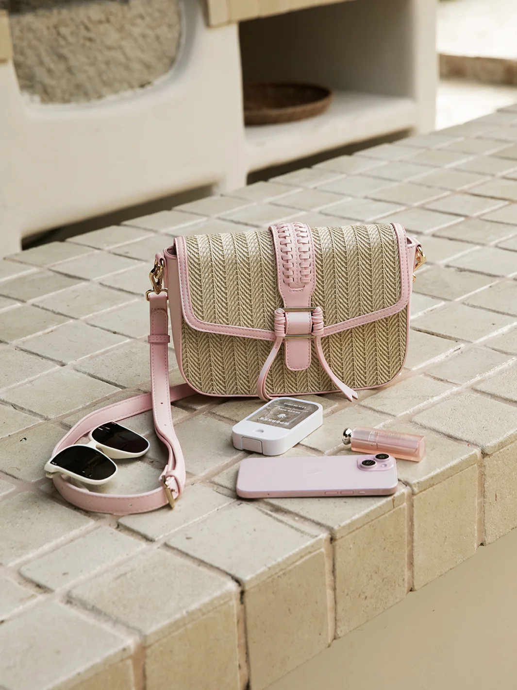 Marina Raffia Straw Crossbody Bag - Image 14
