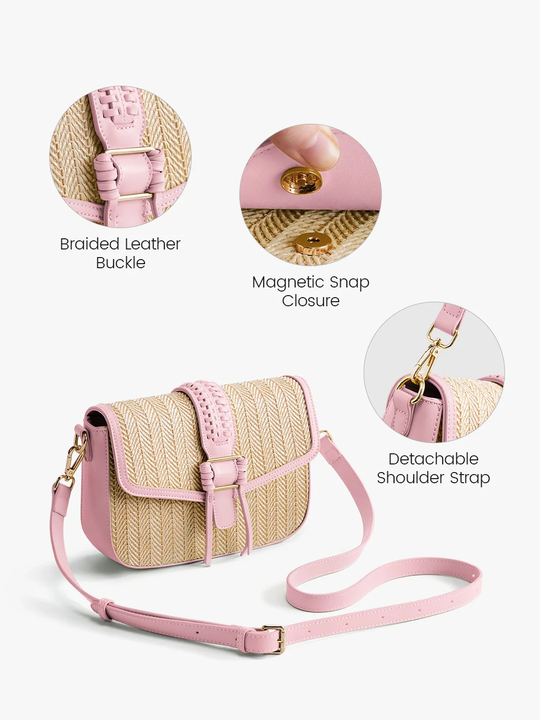 Marina Raffia Straw Crossbody Bag - Image 17
