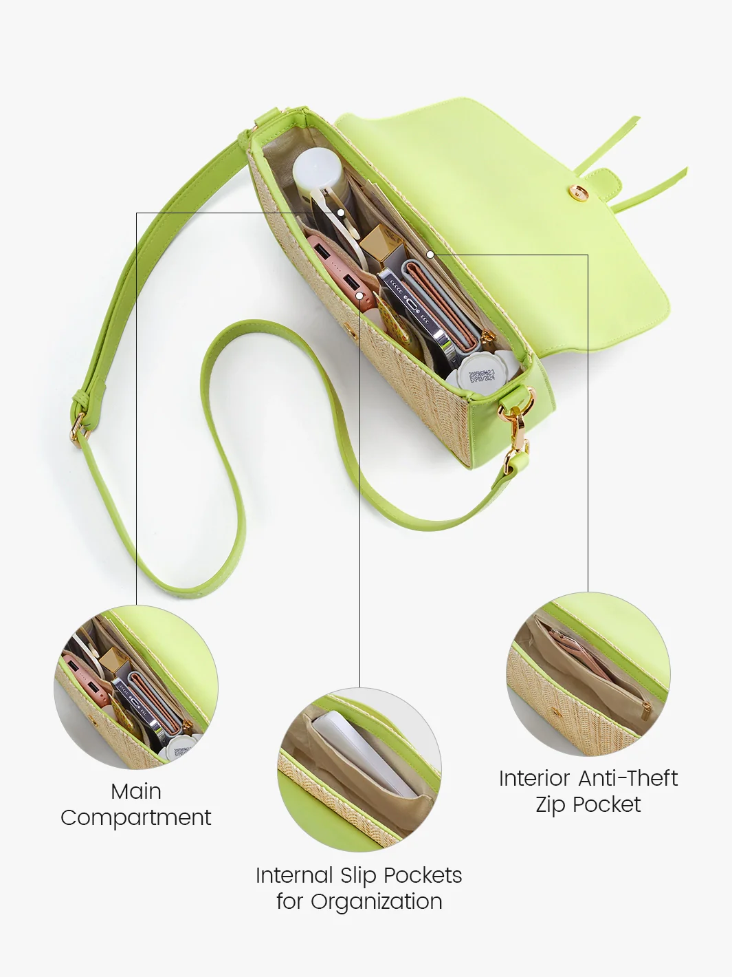 Marina Raffia Straw Crossbody Bag - Image 30