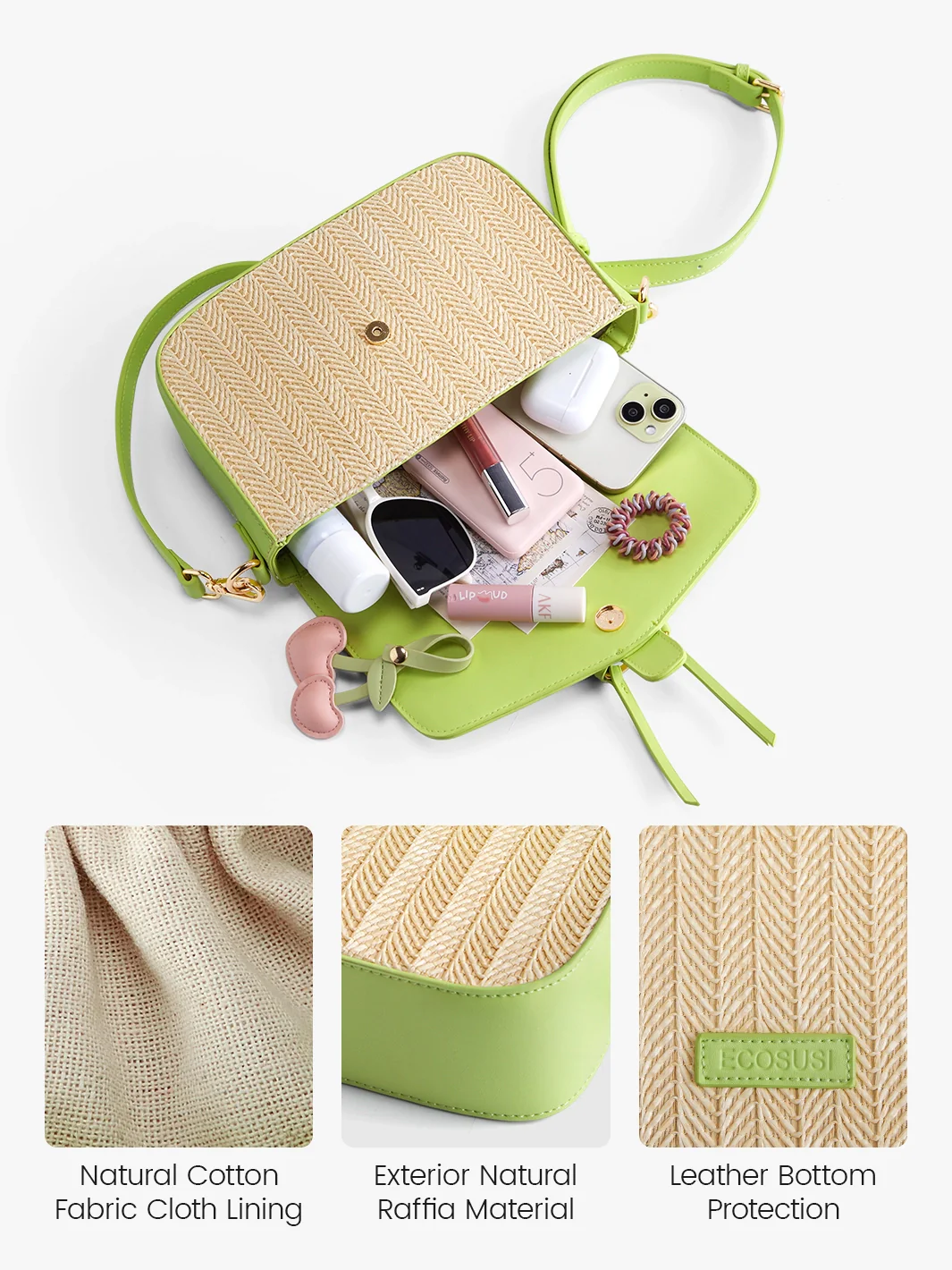Marina Raffia Straw Crossbody Bag - Image 31