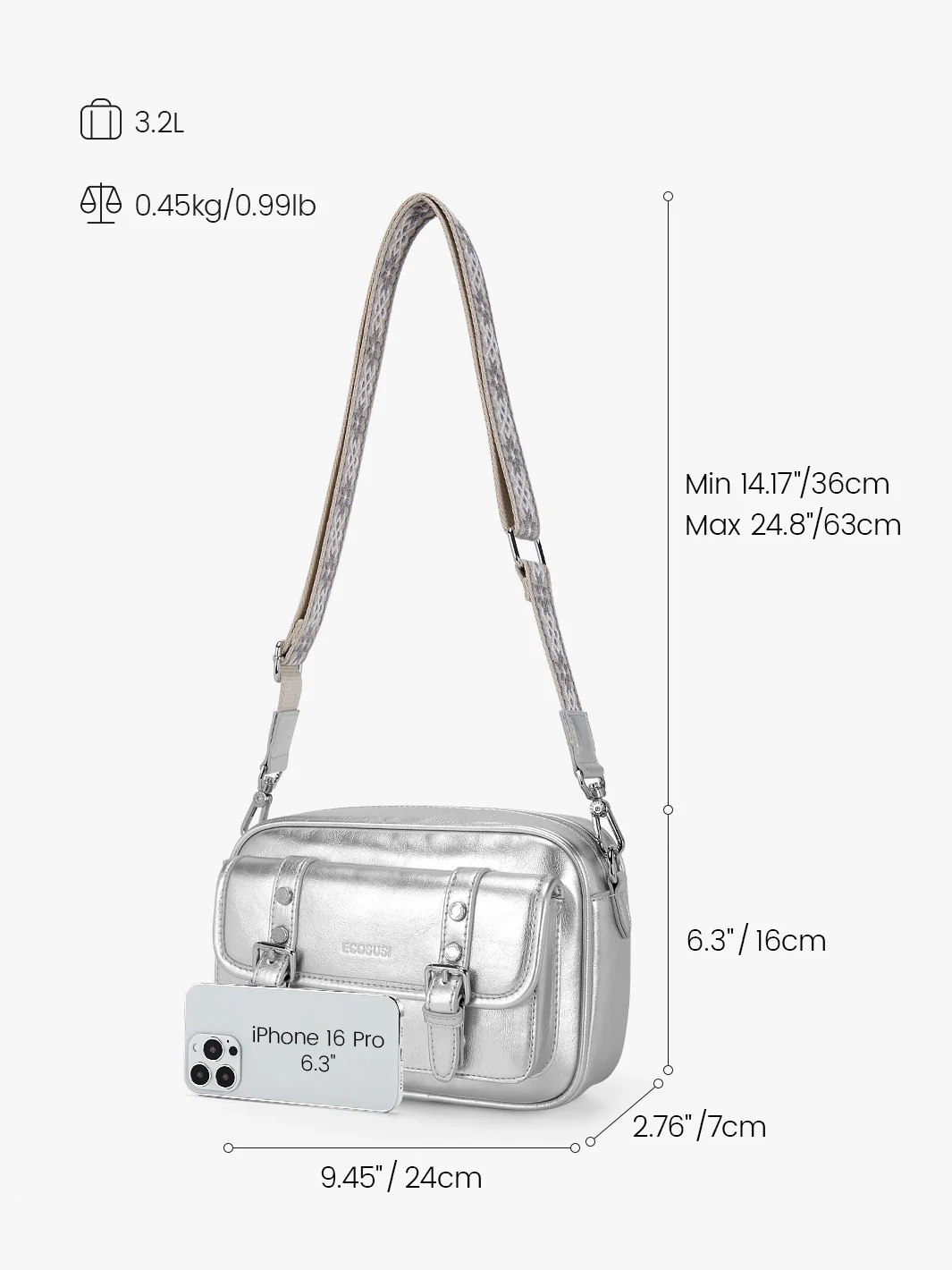 Mia Wide Strap Vegan Leather Crossbody Bag - Image 17