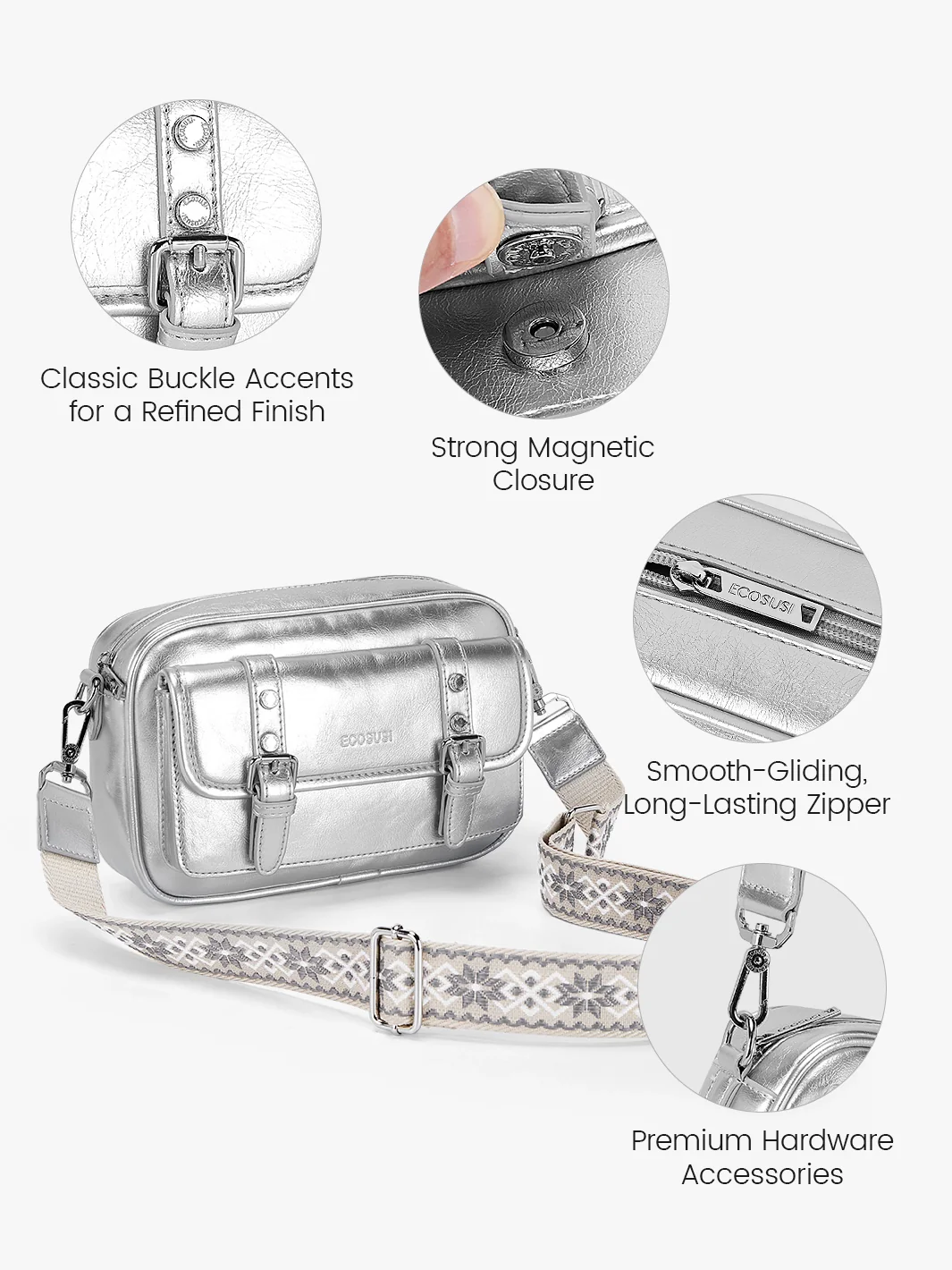 Mia Wide Strap Vegan Leather Crossbody Bag - Image 19