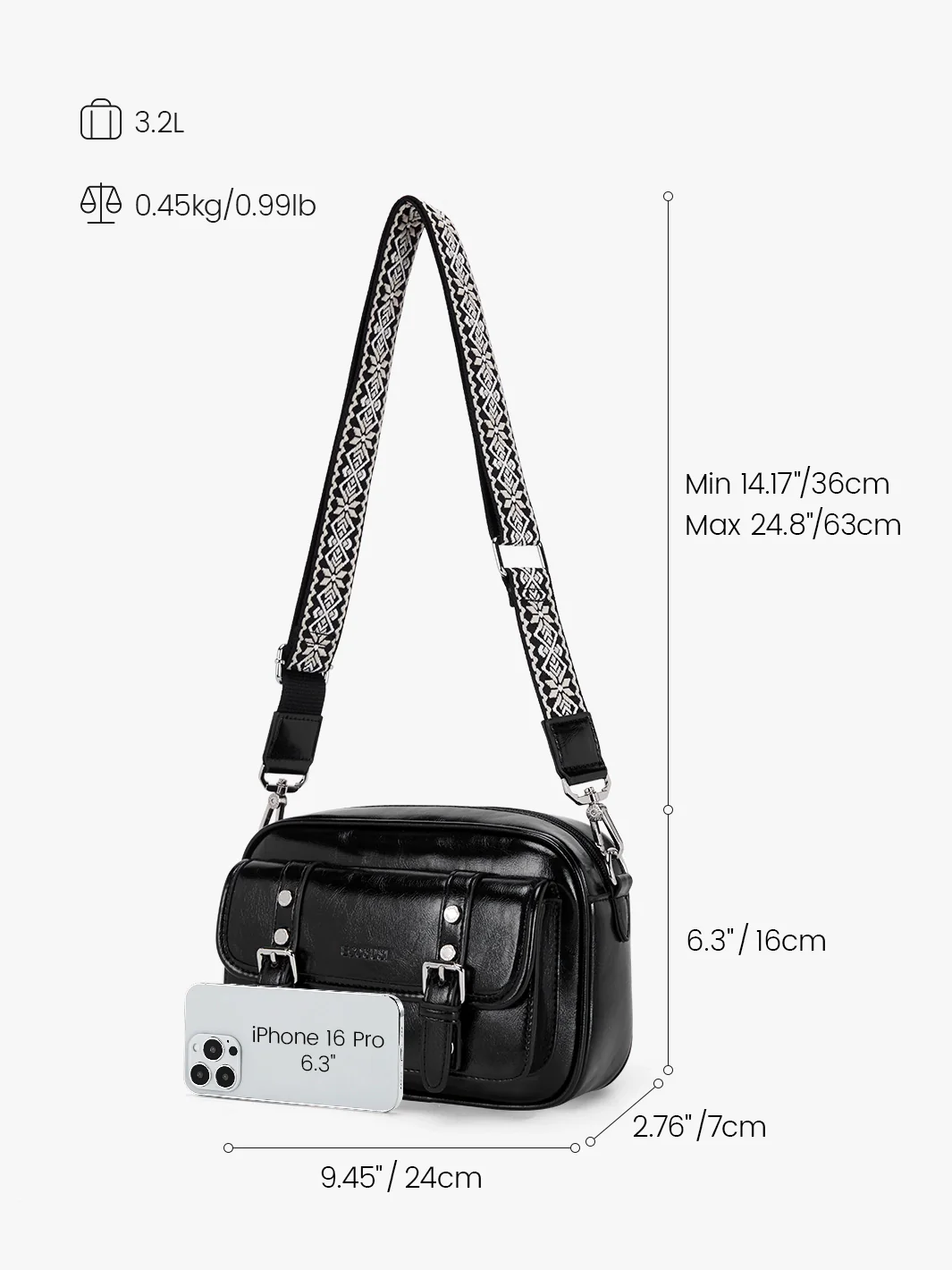Mia Wide Strap Vegan Leather Crossbody Bag - Image 31