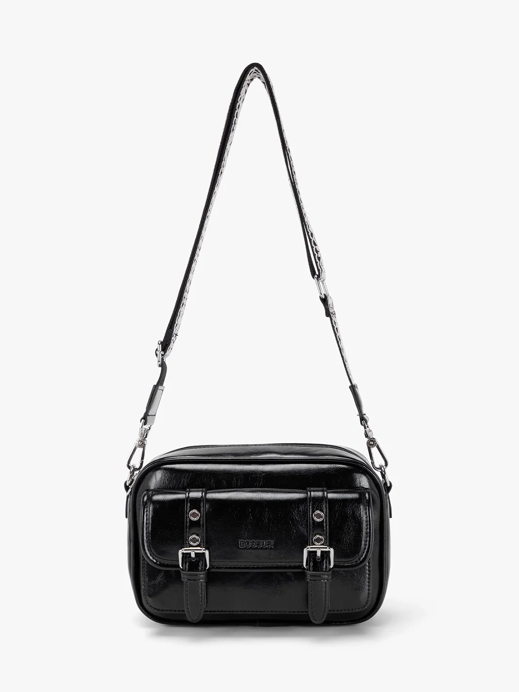 Mia Wide Strap Vegan Leather Crossbody Bag - Image 37