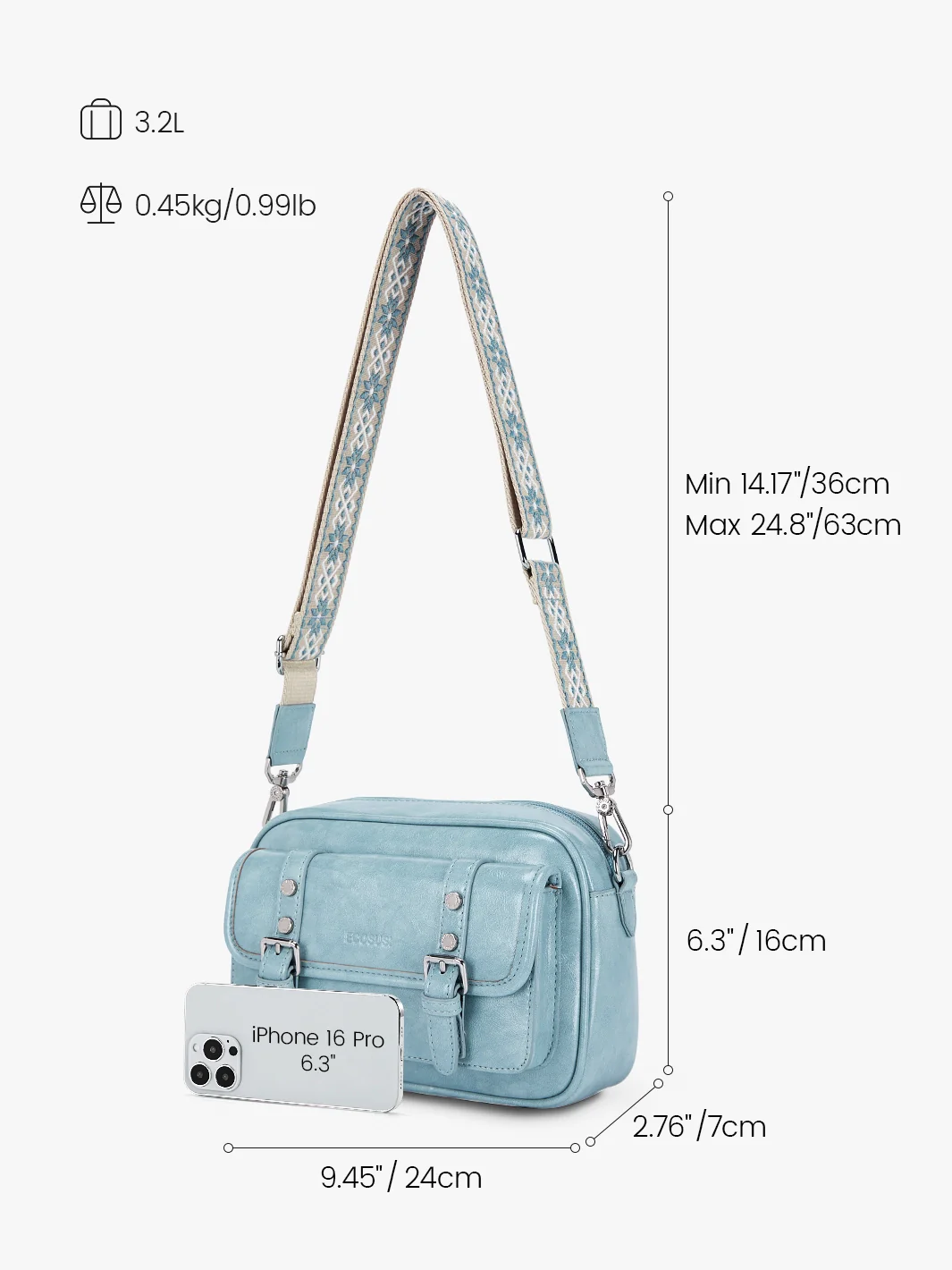 Mia Wide Strap Vegan Leather Crossbody Bag - Image 45