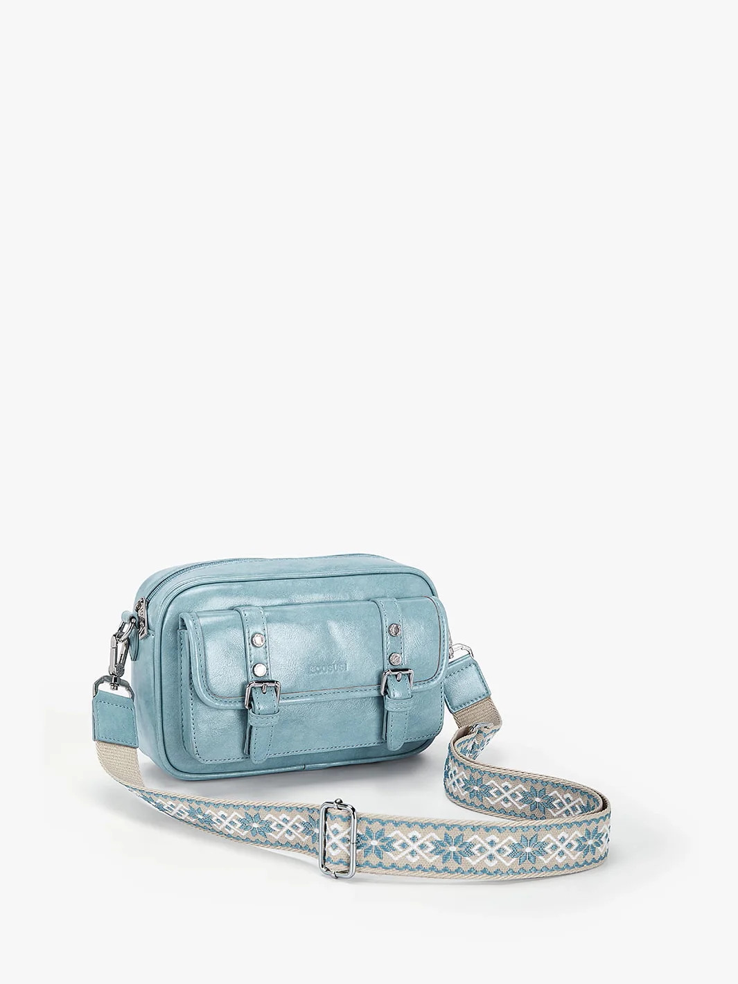 Mia Wide Strap Vegan Leather Crossbody Bag - Image 49