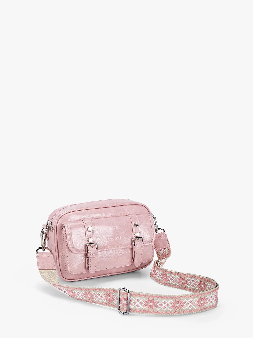 Mia Wide Strap Vegan Leather Crossbody Bag - Image 7