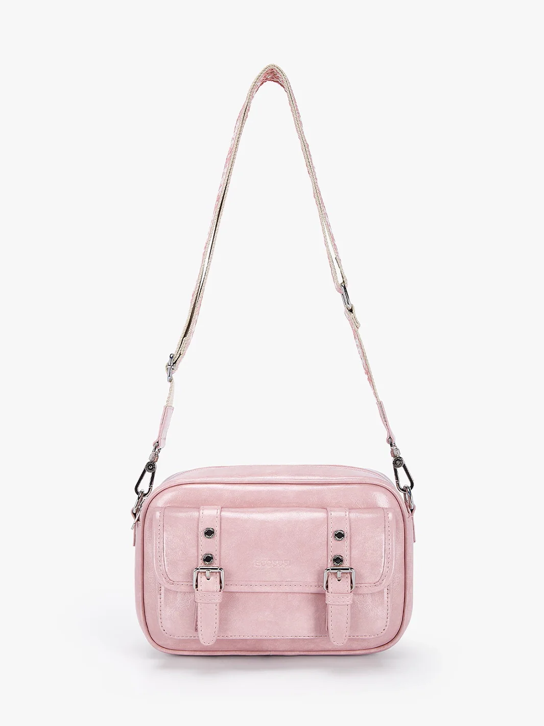 Mia Wide Strap Vegan Leather Crossbody Bag - Image 9