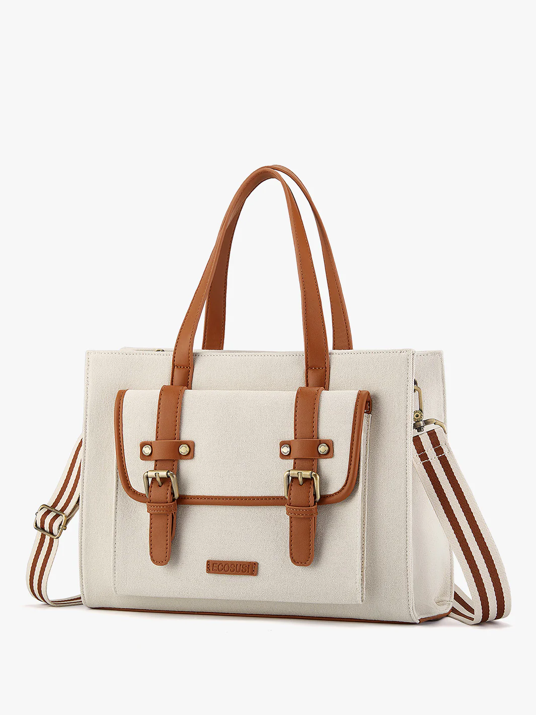 Olivia's Canvas 13" Vegan Leather Tote - Image 4