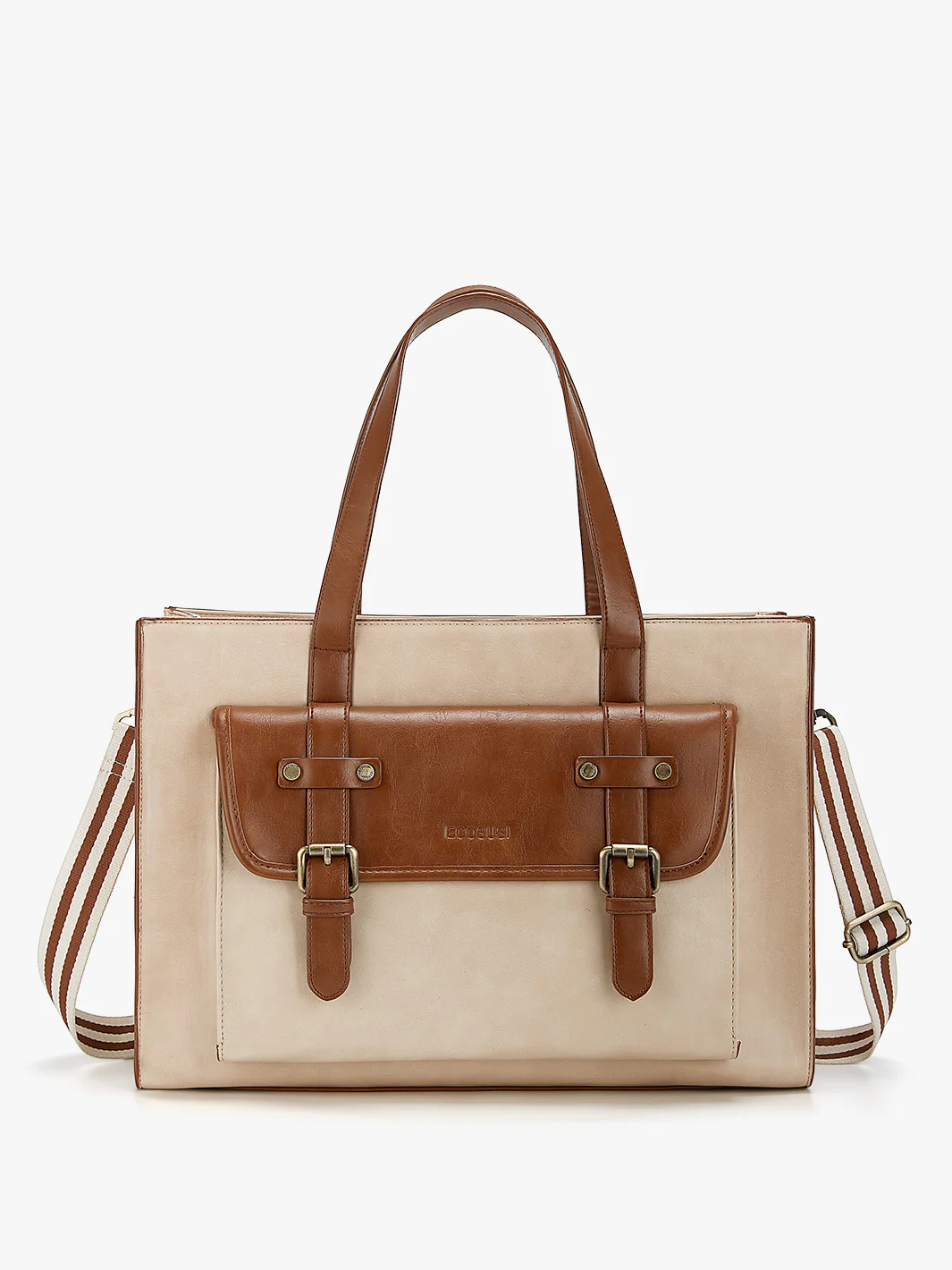 Olivia's Classic PU Leather Handbag for 13-15.6 Inch Laptop Tote - Image 23