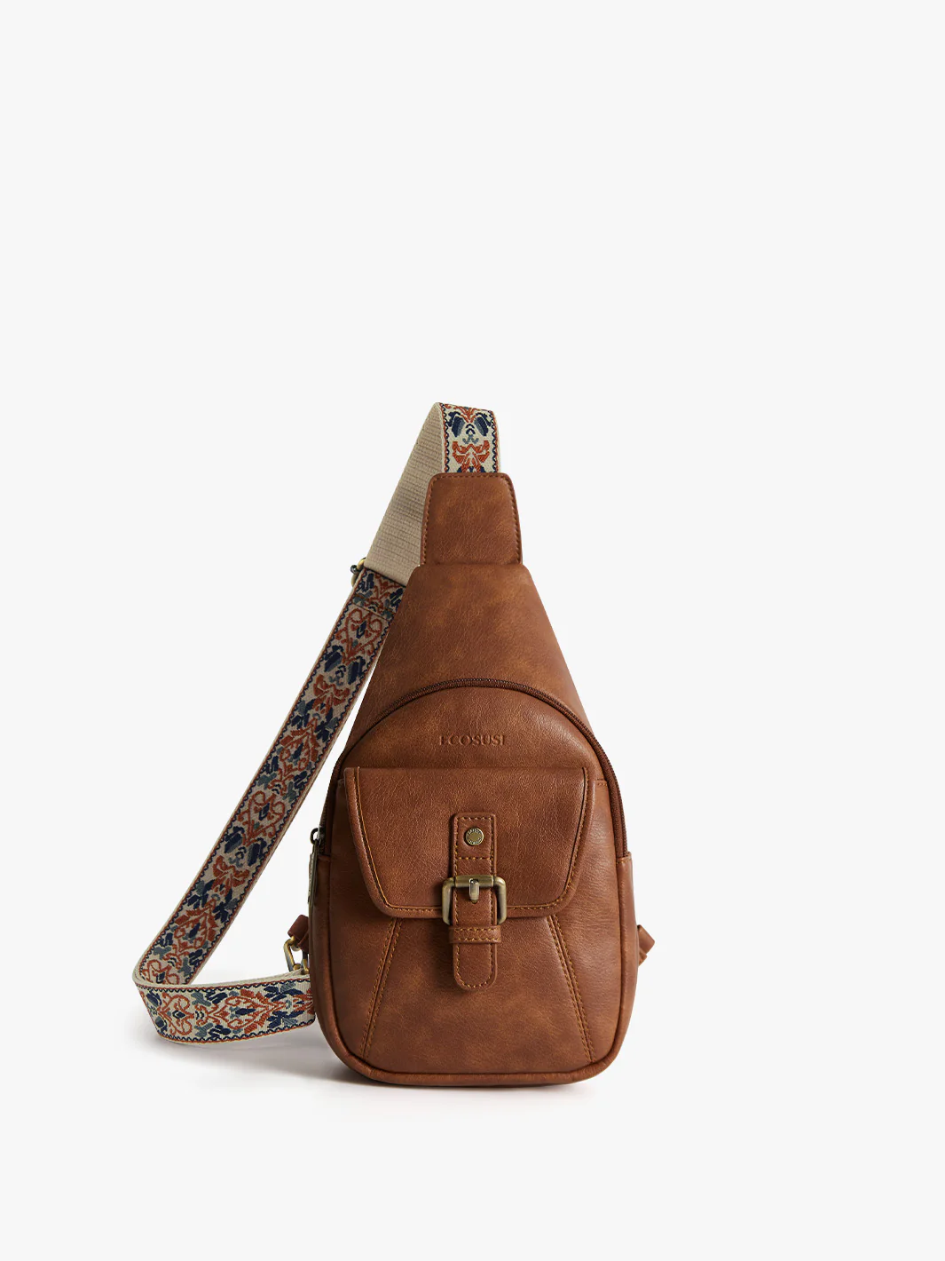Vintage Leather Sling Bag with Guitar Strap - Image 7