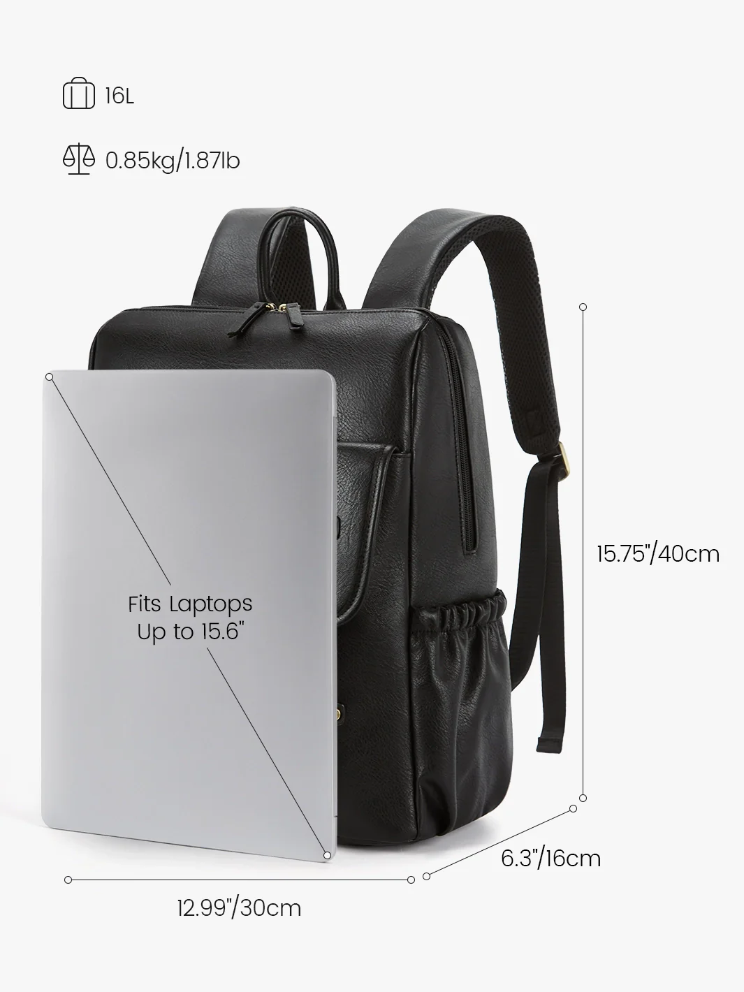 Scarlett Flip Zipper Vegan 15.6-Inch Backpack - Image 15
