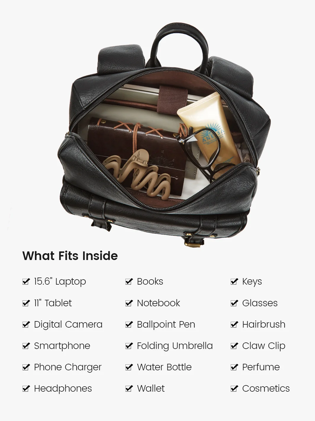 Scarlett Flip Zipper Vegan 15.6-Inch Backpack - Image 17