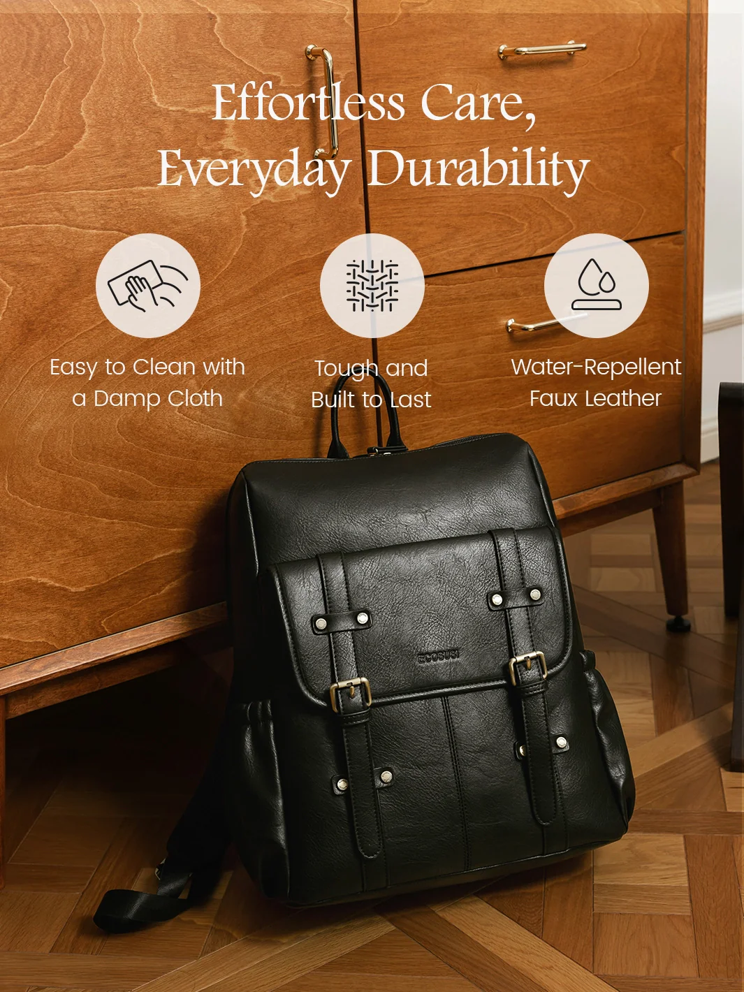 Scarlett Flip Zipper Vegan 15.6-Inch Backpack - Image 20