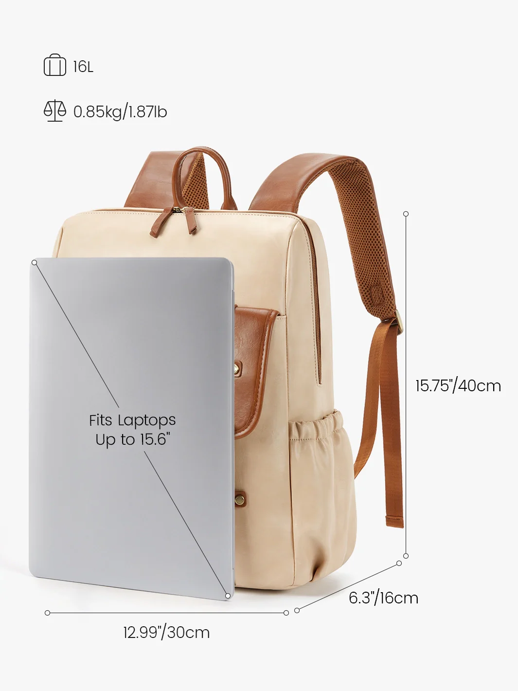 Scarlett Flip Zipper Vegan 15.6-Inch Backpack - Image 26
