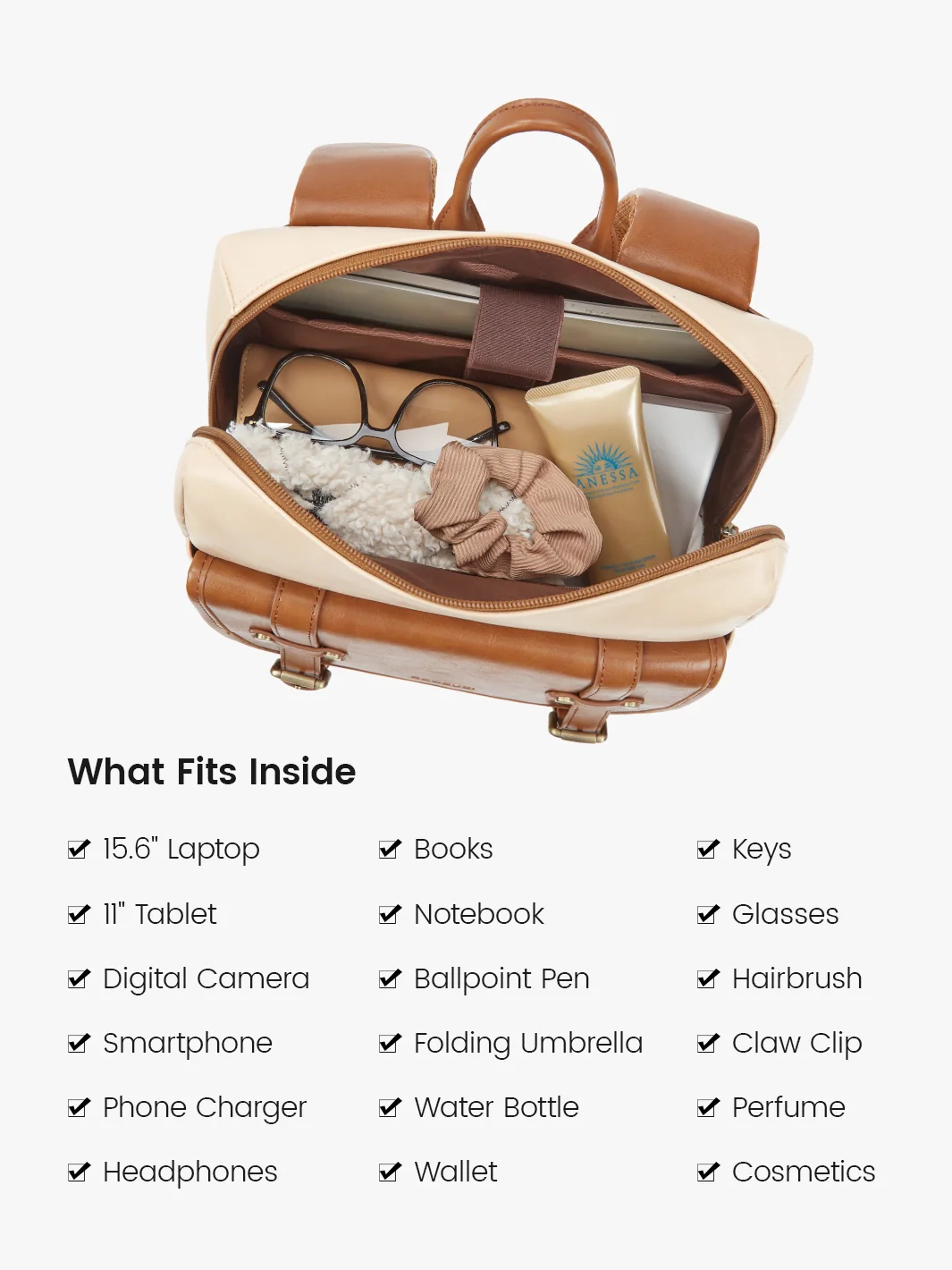 Scarlett Flip Zipper Vegan 15.6-Inch Backpack - Image 29
