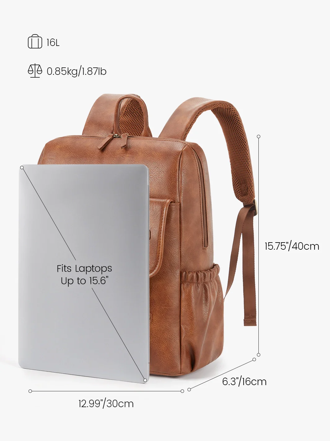 Scarlett Flip Zipper Vegan 15.6-Inch Backpack - Image 3