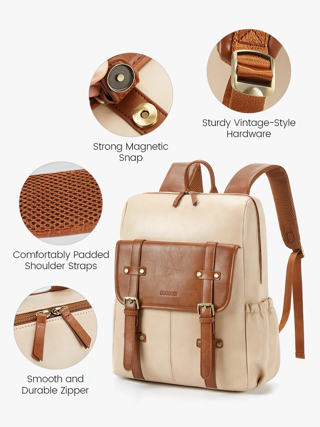 Scarlett Flip Zipper Vegan 15.6-Inch Backpack - Image 30