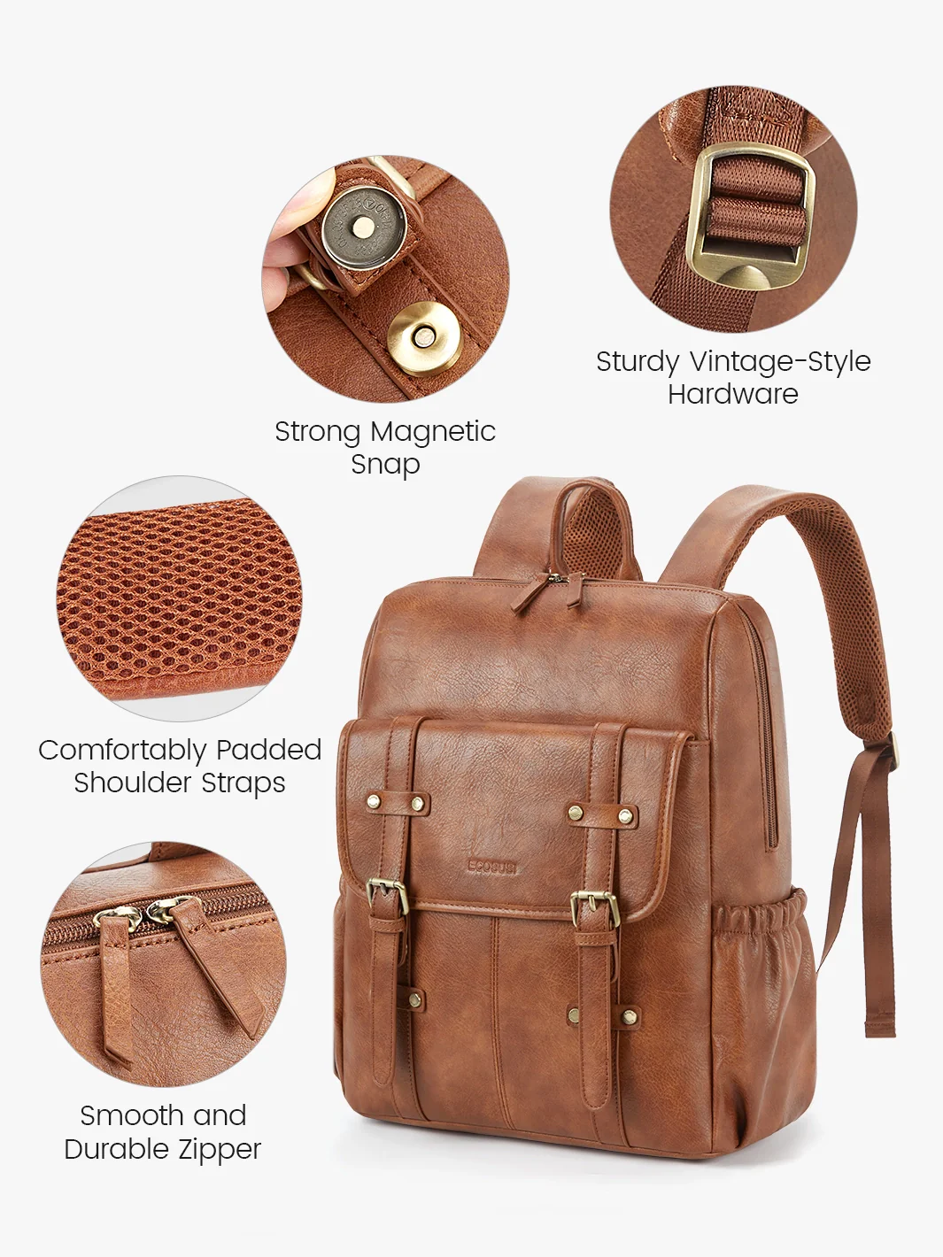 Scarlett Flip Zipper Vegan 15.6-Inch Backpack - Image 7