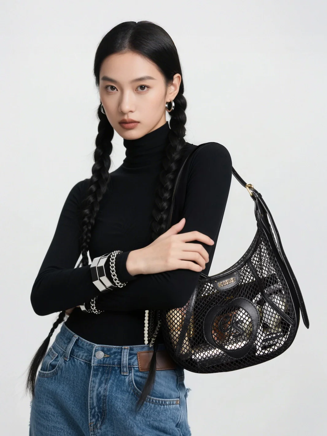 Siri Mesh Hobo Bag - Image 17