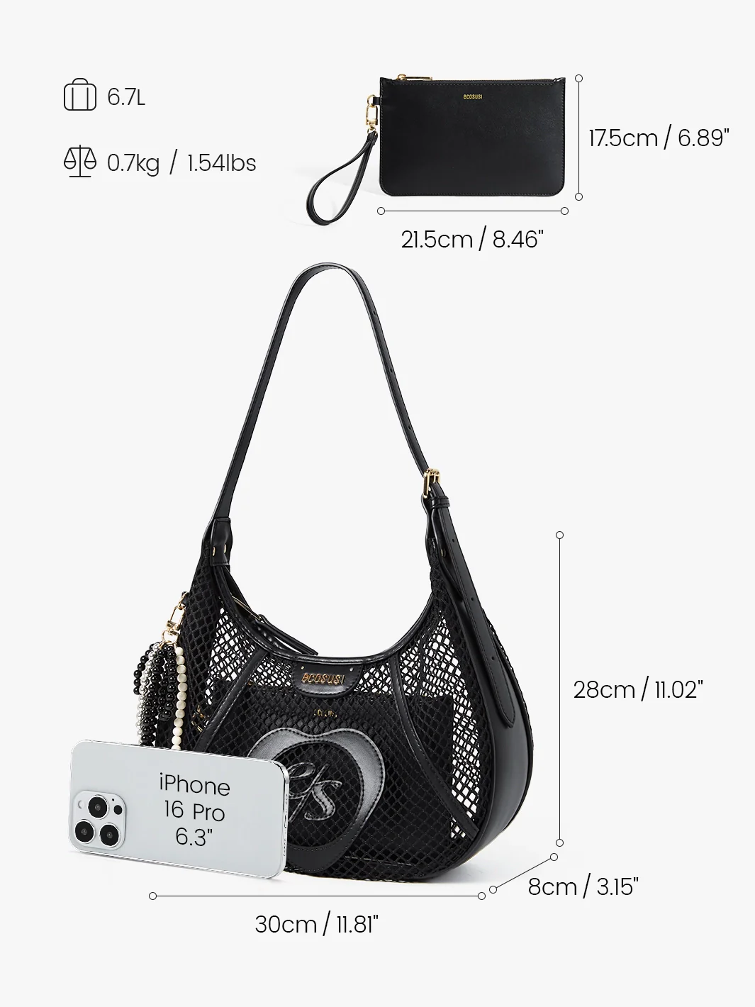 Siri Mesh Hobo Bag - Image 3