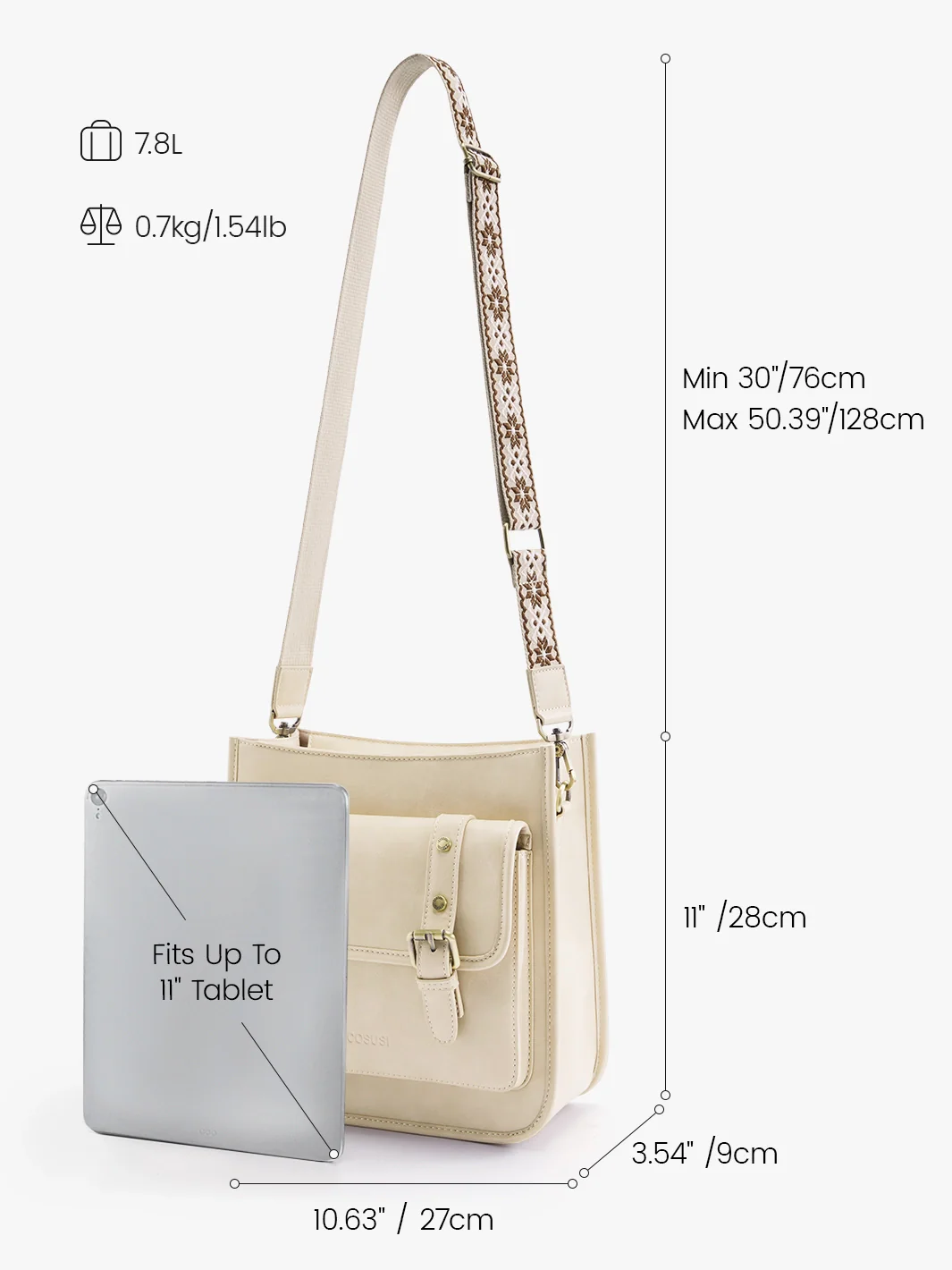 Sophie Vegan Leather Everyday Crossbody Bag - Image 14