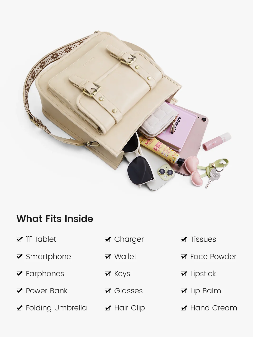 Sophie Vegan Leather Everyday Crossbody Bag - Image 16