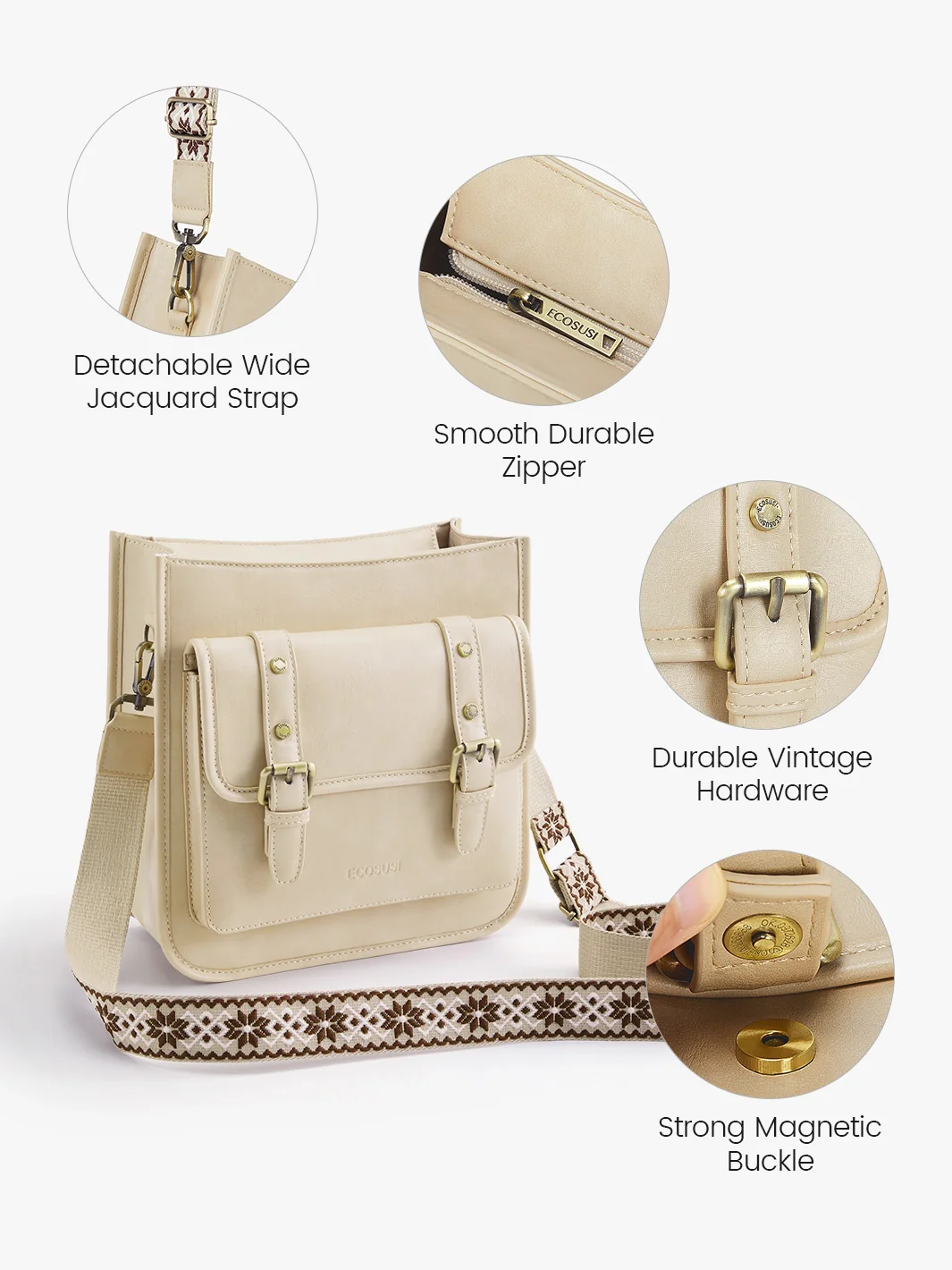 Sophie Vegan Leather Everyday Crossbody Bag - Image 17