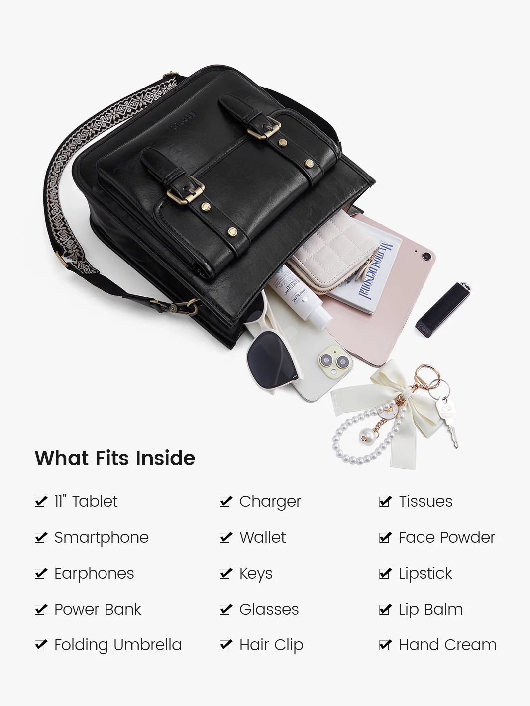 Sophie Vegan Leather Everyday Crossbody Bag - Image 27