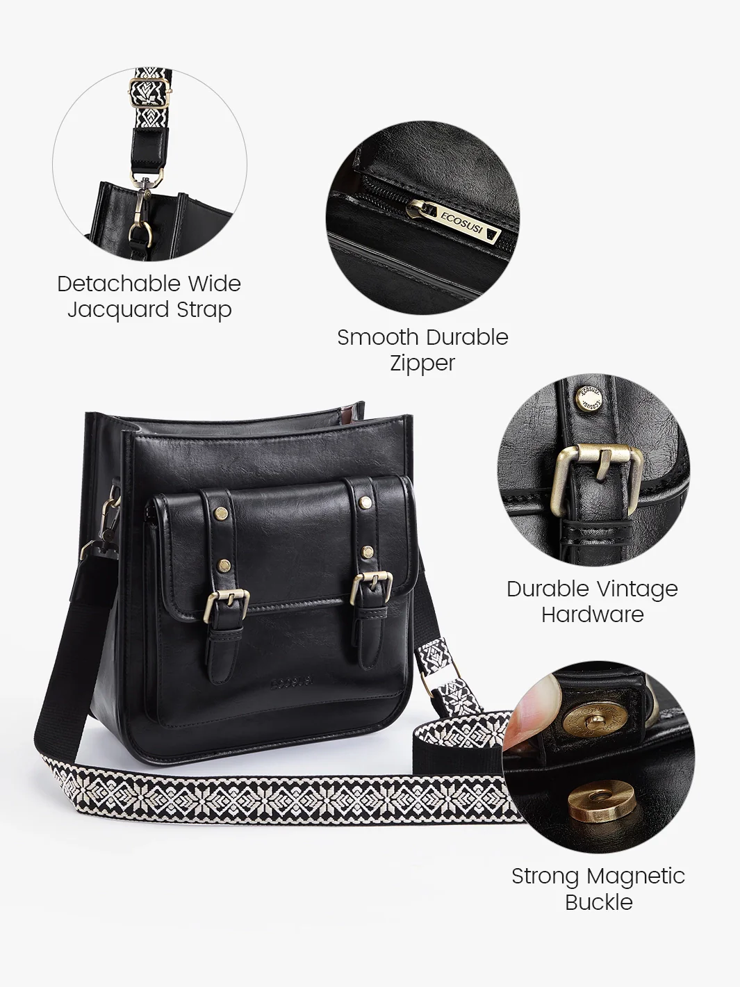 Sophie Vegan Leather Everyday Crossbody Bag - Image 28