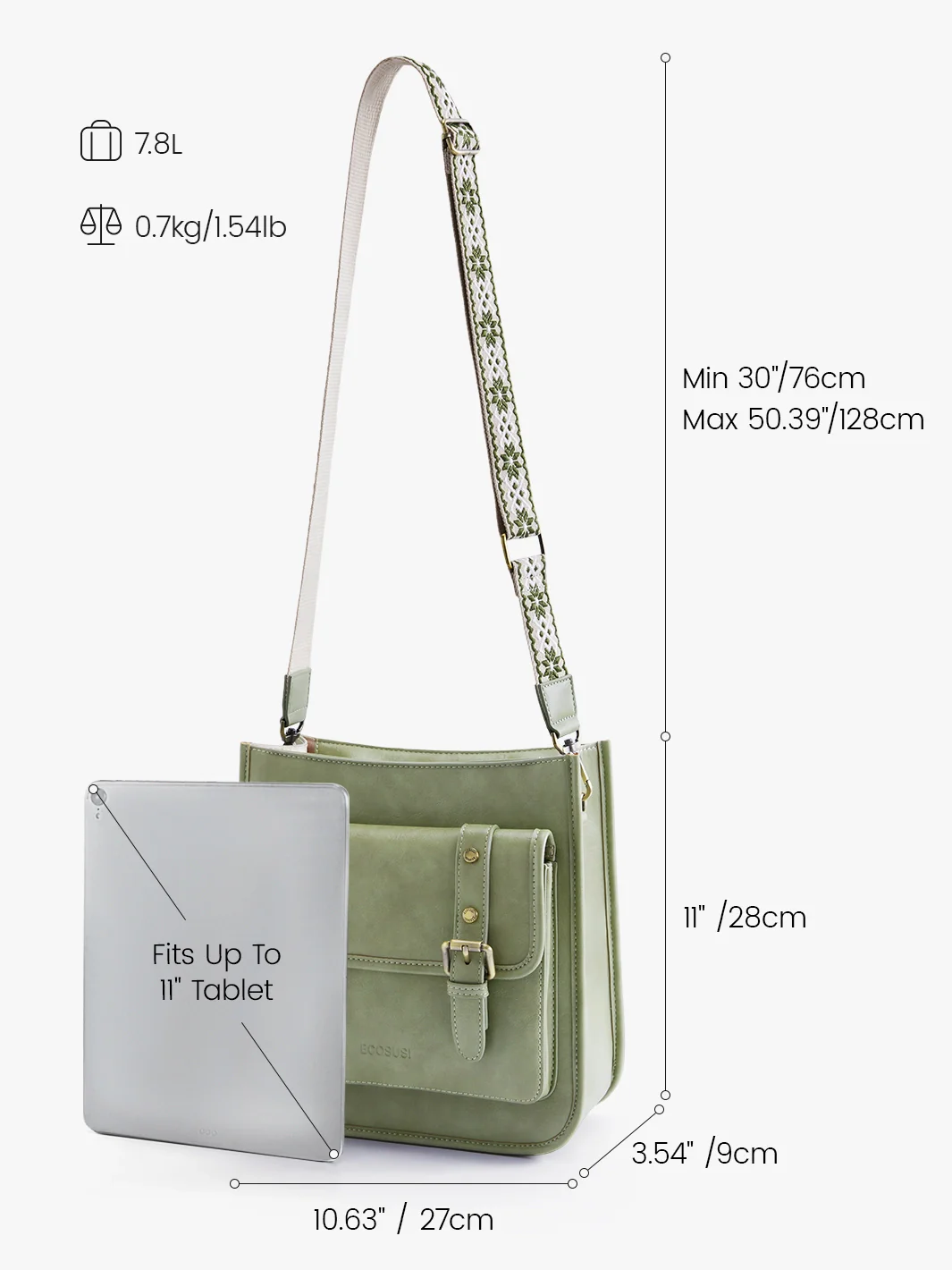 Sophie Vegan Leather Everyday Crossbody Bag - Image 3