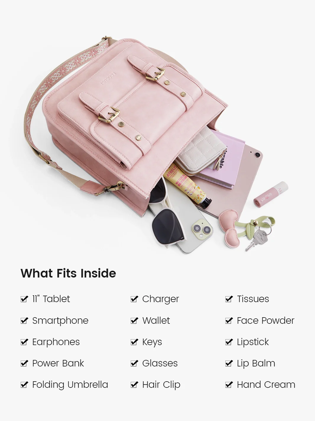 Sophie Vegan Leather Everyday Crossbody Bag - Image 38