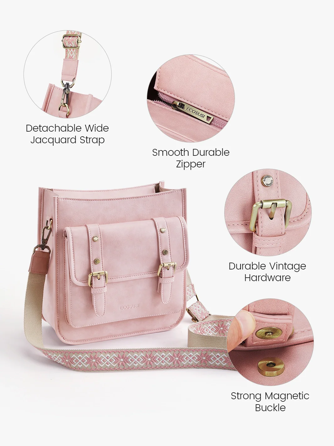 Sophie Vegan Leather Everyday Crossbody Bag - Image 39