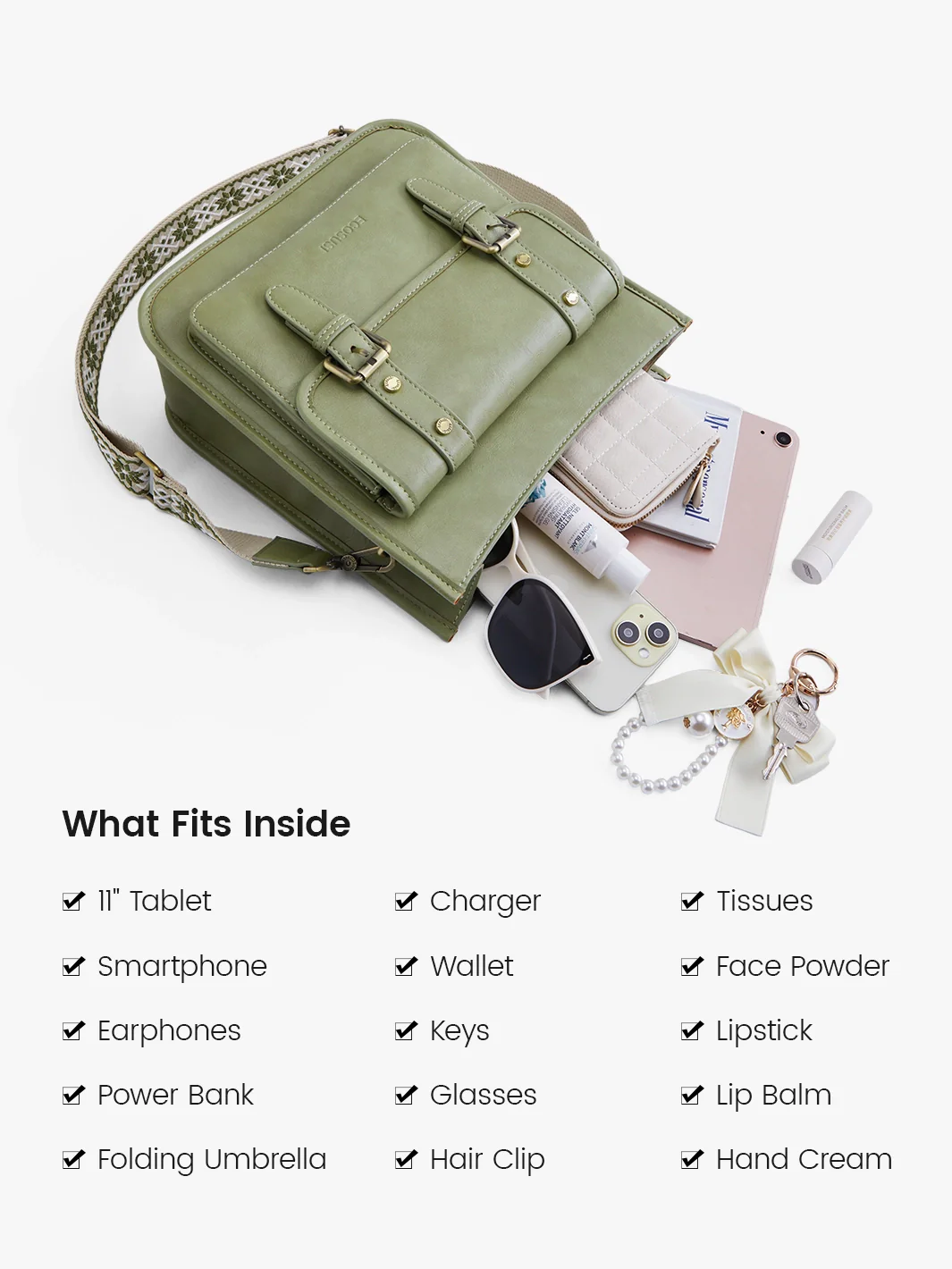 Sophie Vegan Leather Everyday Crossbody Bag - Image 5