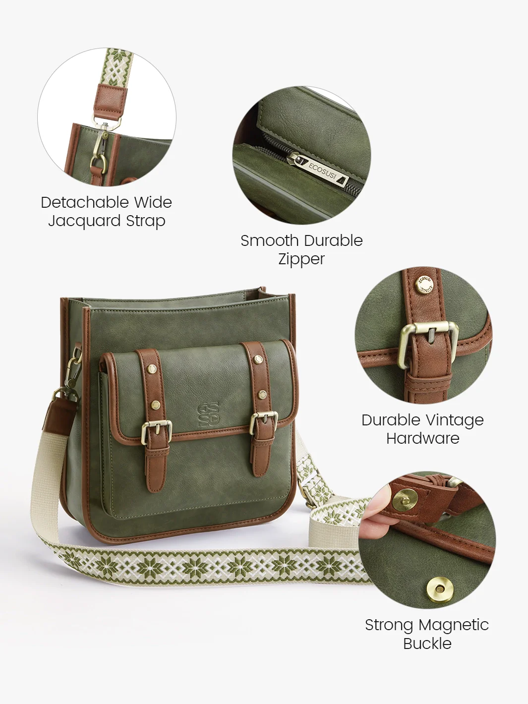 Sophie Vegan Leather Everyday Crossbody Bag - Image 50