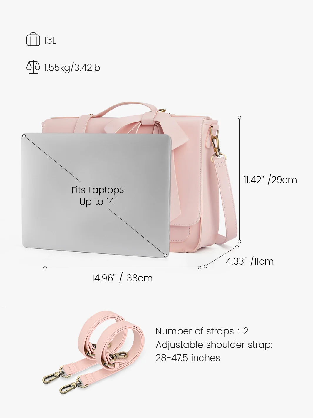 Summer Garden Romance Bow Briefcase - Image 3